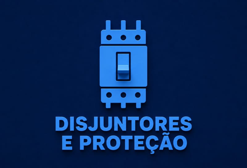 Ilustração 3D de disjuntor azul — categoria Disjuntores e Proteção